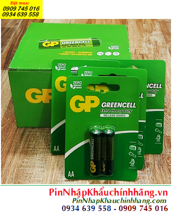 COMBO 1hộp 18vỉ=36viên (Loại vỉ 2viên) Pin AA 1.5v GP GreenCell 15G-2U4 _Giá 248.000đ /HỘP